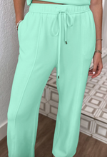 Load image into Gallery viewer, Pre-Order Moonlight Jade Drawstring Elastic Waistband Solid Color Two Piece Casual Set
