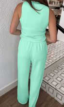Load image into Gallery viewer, Pre-Order Moonlight Jade Drawstring Elastic Waistband Solid Color Two Piece Casual Set
