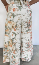 Load image into Gallery viewer, Pre-Order Beige Vintage Style Floral Print High Waist Wide Leg Jeans