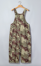 Load image into Gallery viewer, Pre-Order Green Camouflage Print Leopard Detail Loose Denim Overall Cropped Jumpsuit