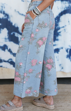 Load image into Gallery viewer, Pre-Order Blue Garden Floral Print Bootcut Jeans