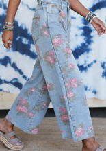 Load image into Gallery viewer, Pre-Order Blue Garden Floral Print Bootcut Jeans
