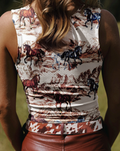 Load image into Gallery viewer, Pre-Order Brown Horse Hat Western Slim Tank Top