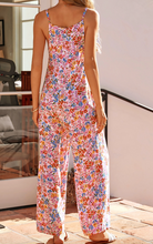 Load image into Gallery viewer, Pre-Order Multicolour Floral Print Spaghetti Straps Loose Pocketed Jumpsuit