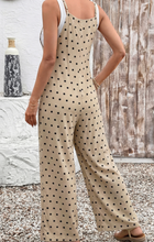 Load image into Gallery viewer, Pre-Order Khaki Floral Print Spaghetti Straps Loose Pocketed Jumpsuit