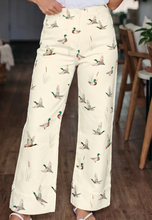 Load image into Gallery viewer, Pre-Order Beige Stylish Mallard Printed Cuffed Hem Shift Jeans