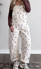 Load image into Gallery viewer, Pre-Order Jet Stream Polka Dot Print Bib Pocket Denim Barrel Overalls