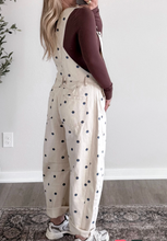 Load image into Gallery viewer, Pre-Order Jet Stream Polka Dot Print Bib Pocket Denim Barrel Overalls