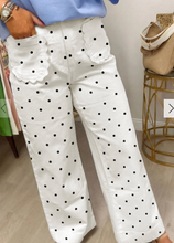 Load image into Gallery viewer, Pre-Order White Polka Dot Print Scalloped Patch Pocket Cotton Shift Pants