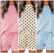 Load image into Gallery viewer, Pre-Order Polka Dot Oversized Top Drawstring Short Sets