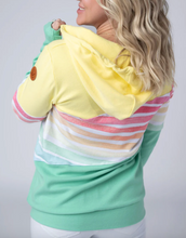 Load image into Gallery viewer, Pre-Order Colorblock Fullzip - Yellow, Rainbow Stripes, and Lime