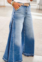Load image into Gallery viewer, Pre-Order Myosotis Side Seam Gathering Flare Leg Jeans Casual Daily Full-length Denim Pants