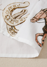 Load image into Gallery viewer, Pre-Order White Western Horseshoe Print U-Neck Sleeveless Midi Dress
