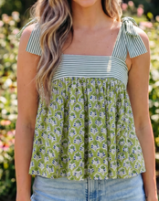 Load image into Gallery viewer, Pre-Order Floral Printed Knot Straps Babydoll Tank Tops