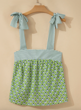 Load image into Gallery viewer, Pre-Order Floral Printed Knot Straps Babydoll Tank Tops
