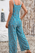 Load image into Gallery viewer, Pre-Order Floral Print Spaghetti Straps Loose Pocketed Jumpsuit