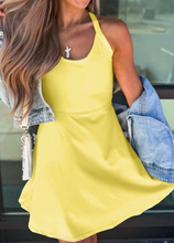 Load image into Gallery viewer, Pre-Order Yellow Cream Daring Back Cutout Active Mini Dress
