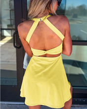 Load image into Gallery viewer, Pre-Order Yellow Cream Daring Back Cutout Active Mini Dress