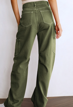 Load image into Gallery viewer, Pre-Order High Waist Straight Leg Cargo Pants with Pockets