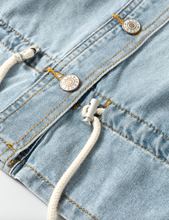 Load image into Gallery viewer, Pre-Order Beau Blue Draw-cord Hem Light Wash Denim Jacket