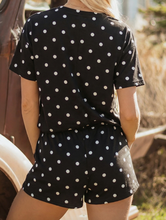 Load image into Gallery viewer, Pre-Order Polka Dot Short Sleeve Loose Top Drawstring Shorts Set