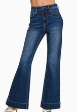 Load image into Gallery viewer, Pre-Order Tummy Control Elastic Waist Flare Denim Pants