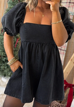 Load image into Gallery viewer, Pre-Order Sky Blue Stripe V Neck Short Sleeve Double Wear Loose Romper