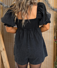 Load image into Gallery viewer, Pre-Order Sky Blue Stripe V Neck Short Sleeve Double Wear Loose Romper