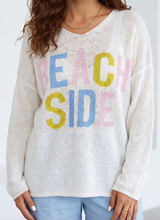 Load image into Gallery viewer, Pre-Order White V Neck Lightweight Knit BEACH SIDE Shift Tunic Sweater