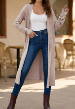 Load image into Gallery viewer, Pre-Order Parchment Solid Color Long Sleeve Casual Tunic Shift Cardigan