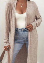 Load image into Gallery viewer, Pre-Order Parchment Solid Color Long Sleeve Casual Tunic Shift Cardigan