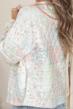 Load image into Gallery viewer, Pre-Order Multicolour Floral Quilted Metal Zipper Collar Long Sleeve Sweatshirt