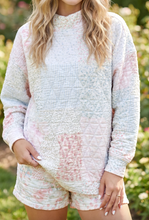 Load image into Gallery viewer, Pre-Order Multicolour Floral Quilted Mock Neck Top and Short Set