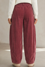Load image into Gallery viewer, Pre-Order Racing Red Elastic Waist Drawstring Corduroy Casual Pants