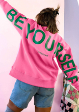 Load image into Gallery viewer, Pre-Order Sachet Pink Slogan Print Round Neck Long Sleeve Sweatshirt