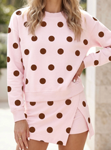 Load image into Gallery viewer, Pre-Order Polka Dot Two Piece Set Long Sleeve Casual Skirt Sets
