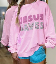 Load image into Gallery viewer, Pre-Order Pink Patchwork Stars Plaid Unique Floral Letters Baggy Sweatshirt