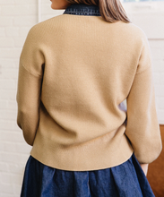 Load image into Gallery viewer, Pre-Order Parchment Drop Shoulder Placket Paneling Shirt Collar Long Sleeve Cardigan
