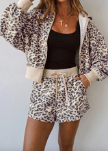 Load image into Gallery viewer, Pre-Order Multicolour Leopard Zip-Up Hooded Drawstring Pant Set