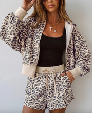 Load image into Gallery viewer, Pre-Order Multicolour Leopard Zip-Up Hooded Drawstring Pant Set