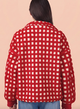 Load image into Gallery viewer, Pre-Order Fiery Red Plaid Zip-up Long Sleeve Jacket