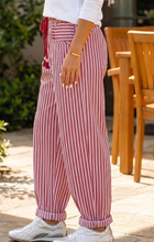 Load image into Gallery viewer, Pre-Order Red Stripe Drawstring Casual Loose Pants