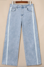 Load image into Gallery viewer, Pre-Order Lace Trim Casual Full-Length Regular Fit Jeans