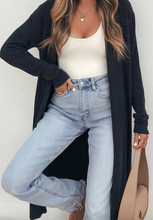 Load image into Gallery viewer, Pre-Order Dirty Blue Solid Color Long Sleeve Casual Tunic Shift Cardigan