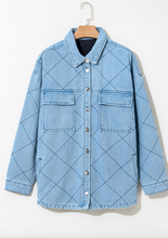 Load image into Gallery viewer, Pre-Order Stitched Pattern Button Pocketed Denim Jacket