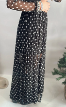 Load image into Gallery viewer, Pre-Order Black Polka Dot Pattern Mesh Long Sleeve Maxi Dress 2pcs Set
