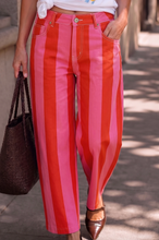Load image into Gallery viewer, Pre-Order Pink Stripe Nature Waist Casual Shift Jeans