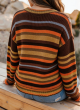Load image into Gallery viewer, Pre-Order  shop similar  Coffee Round Neck Drop Shoulder Casual Shift Sweater