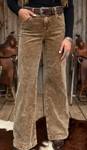 Load image into Gallery viewer, Pre-Order Camel Straight Leg Corduroy Metal Button Zip-up Pants