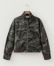 Load image into Gallery viewer, Pre-Order Multicolour 100% Cotton Western Camouflage Drop Shoulder Zip Denim Jacket